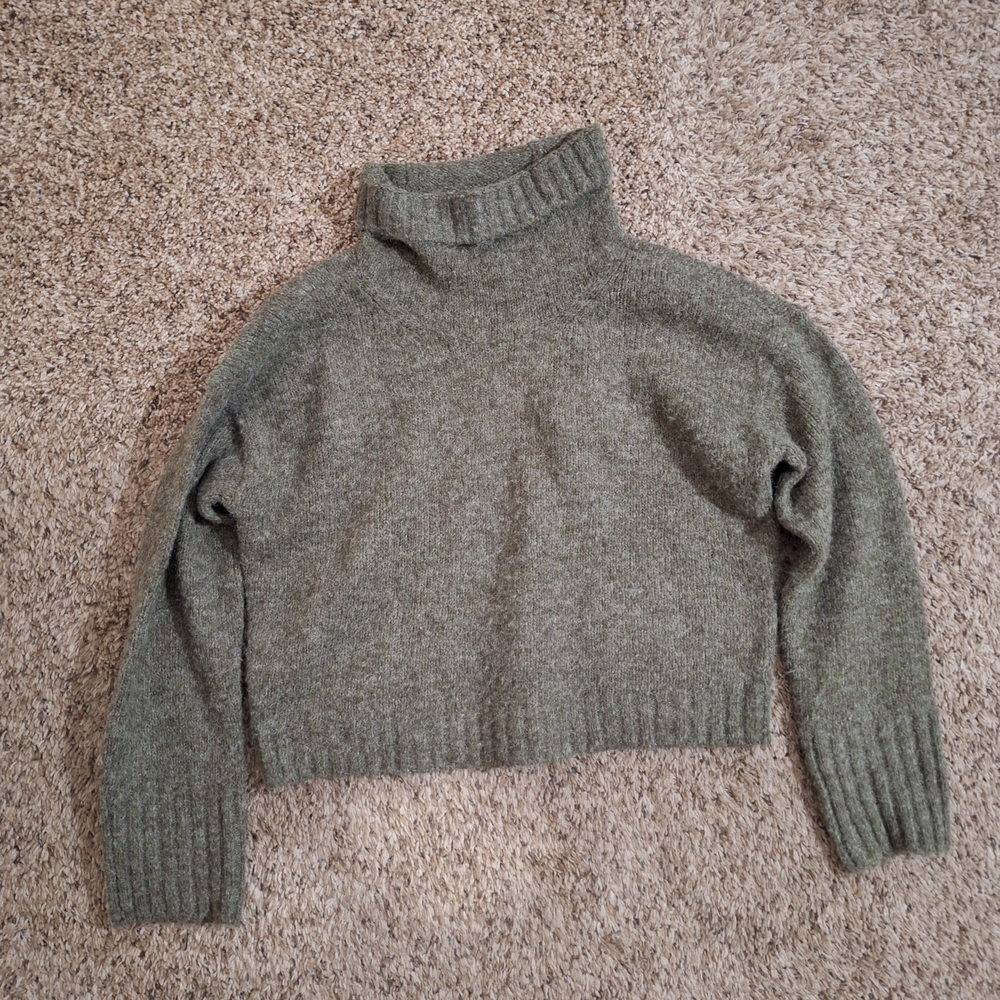 Anthropologie Pilcro The Lennon Moss Green Variegated Wide Sleeve Sweater XXS